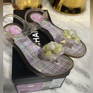 Chanel pink thong  jelly sandals